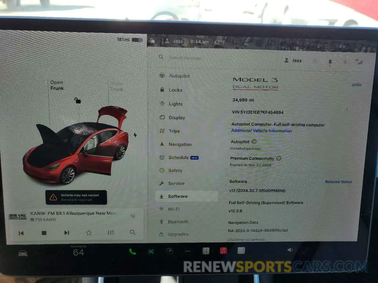 9 fotografías del automóvil dañado 5YJ3E1EB7KF454894 TESLA MODEL 3 2019