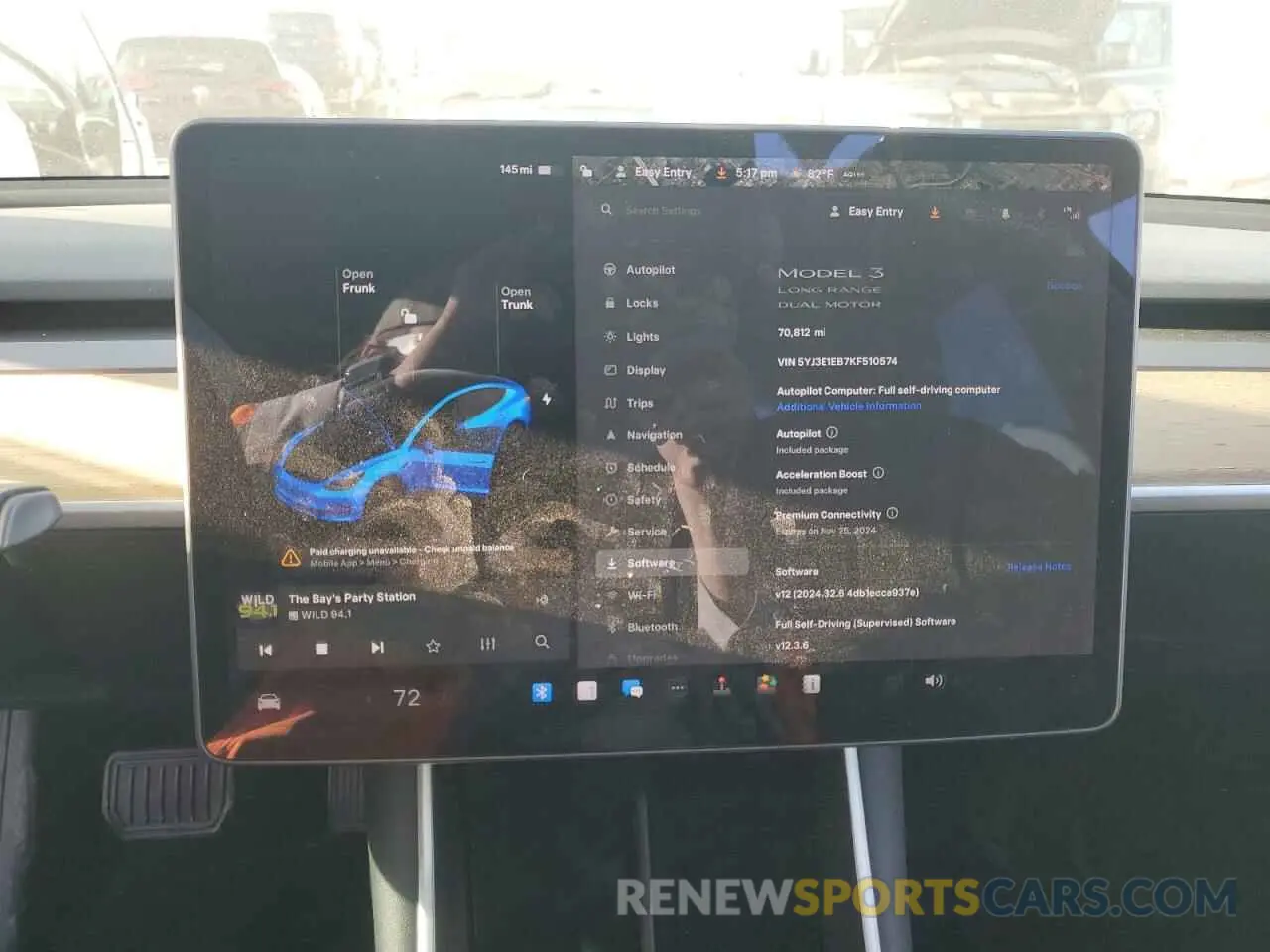9 fotografías del automóvil dañado 5YJ3E1EB7KF510574 TESLA MODEL 3 2019