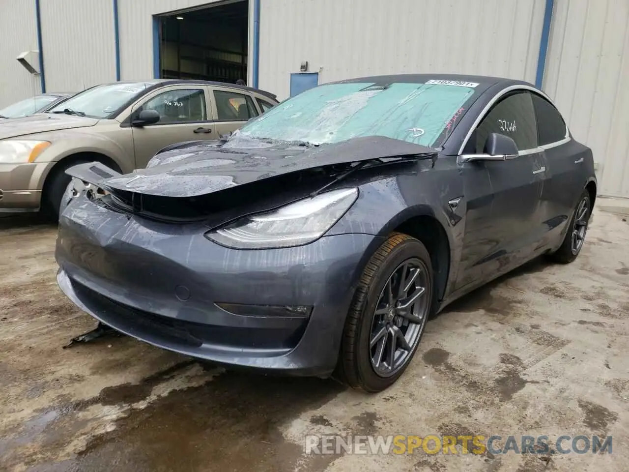 2 fotografías del automóvil dañado 5YJ3E1EB7KF520764 TESLA MODEL 3 2019