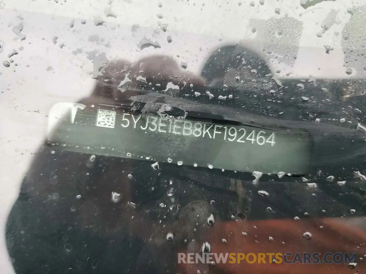 12 fotografías del automóvil dañado 5YJ3E1EB8KF192464 TESLA MODEL 3 2019