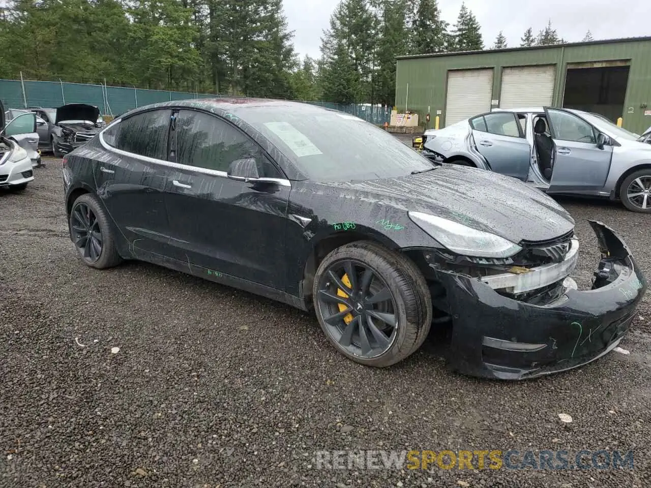 4 fotografías del automóvil dañado 5YJ3E1EB8KF192464 TESLA MODEL 3 2019