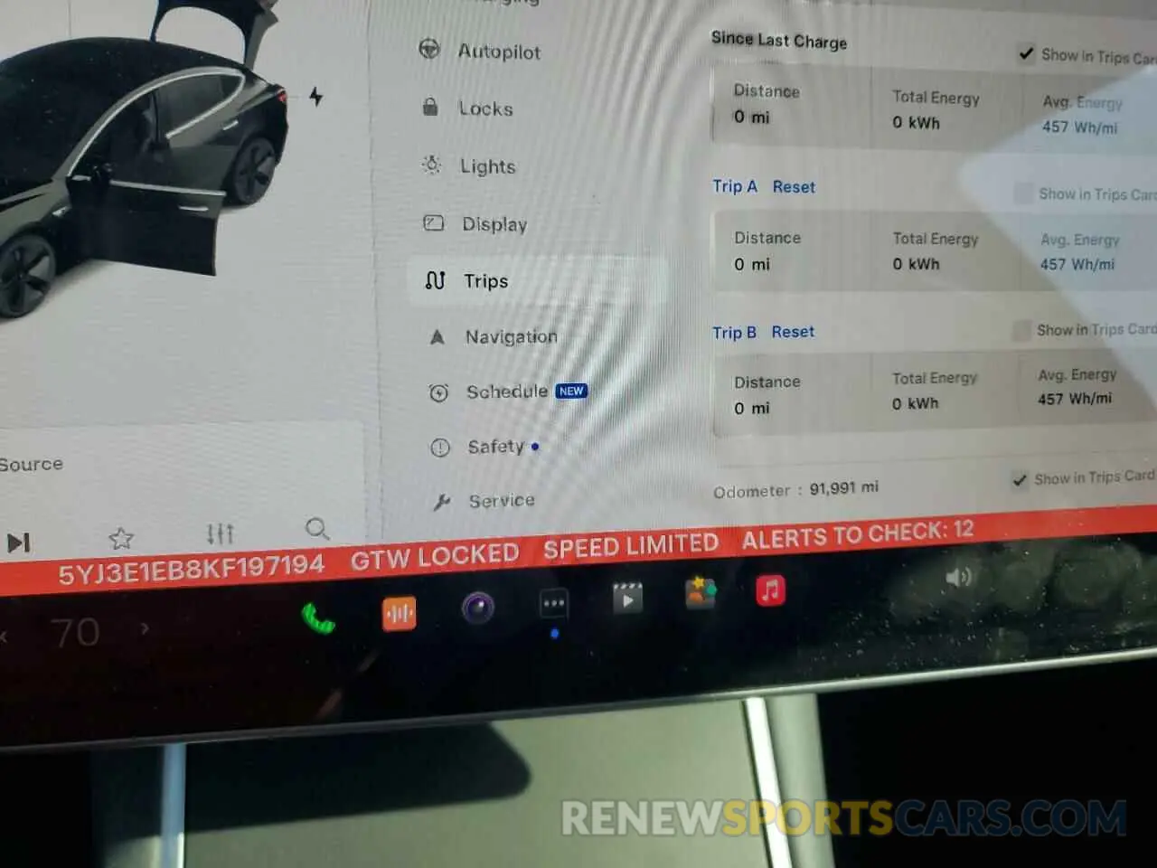 9 fotografías del automóvil dañado 5YJ3E1EB8KF197194 TESLA MODEL 3 2019