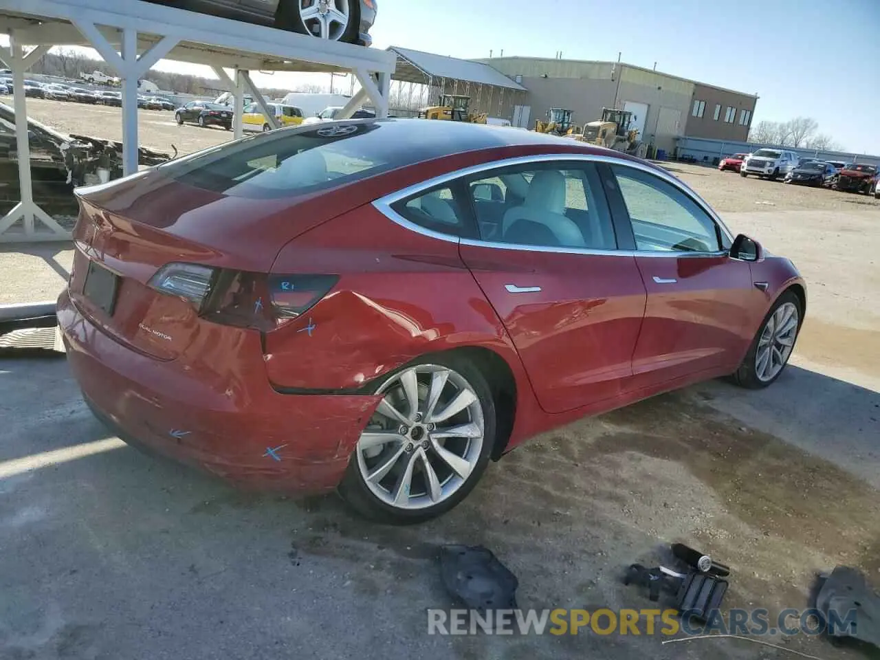 3 fotografías del automóvil dañado 5YJ3E1EB8KF406885 TESLA MODEL 3 2019