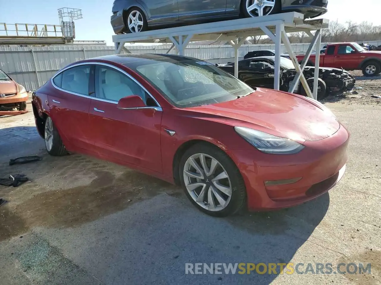 4 fotografías del automóvil dañado 5YJ3E1EB8KF406885 TESLA MODEL 3 2019