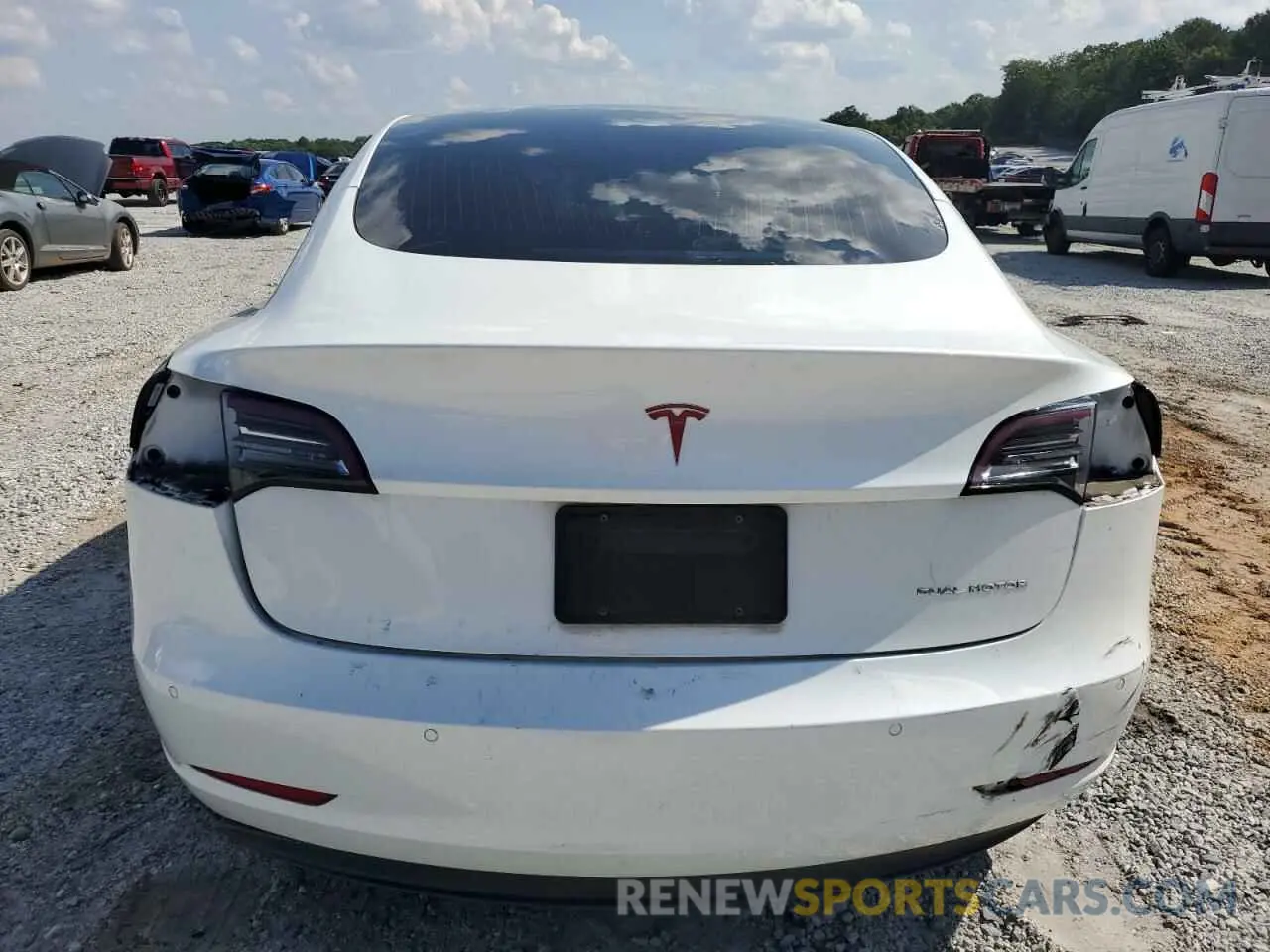 6 fotografías del automóvil dañado 5YJ3E1EB8KF493980 TESLA MODEL 3 2019