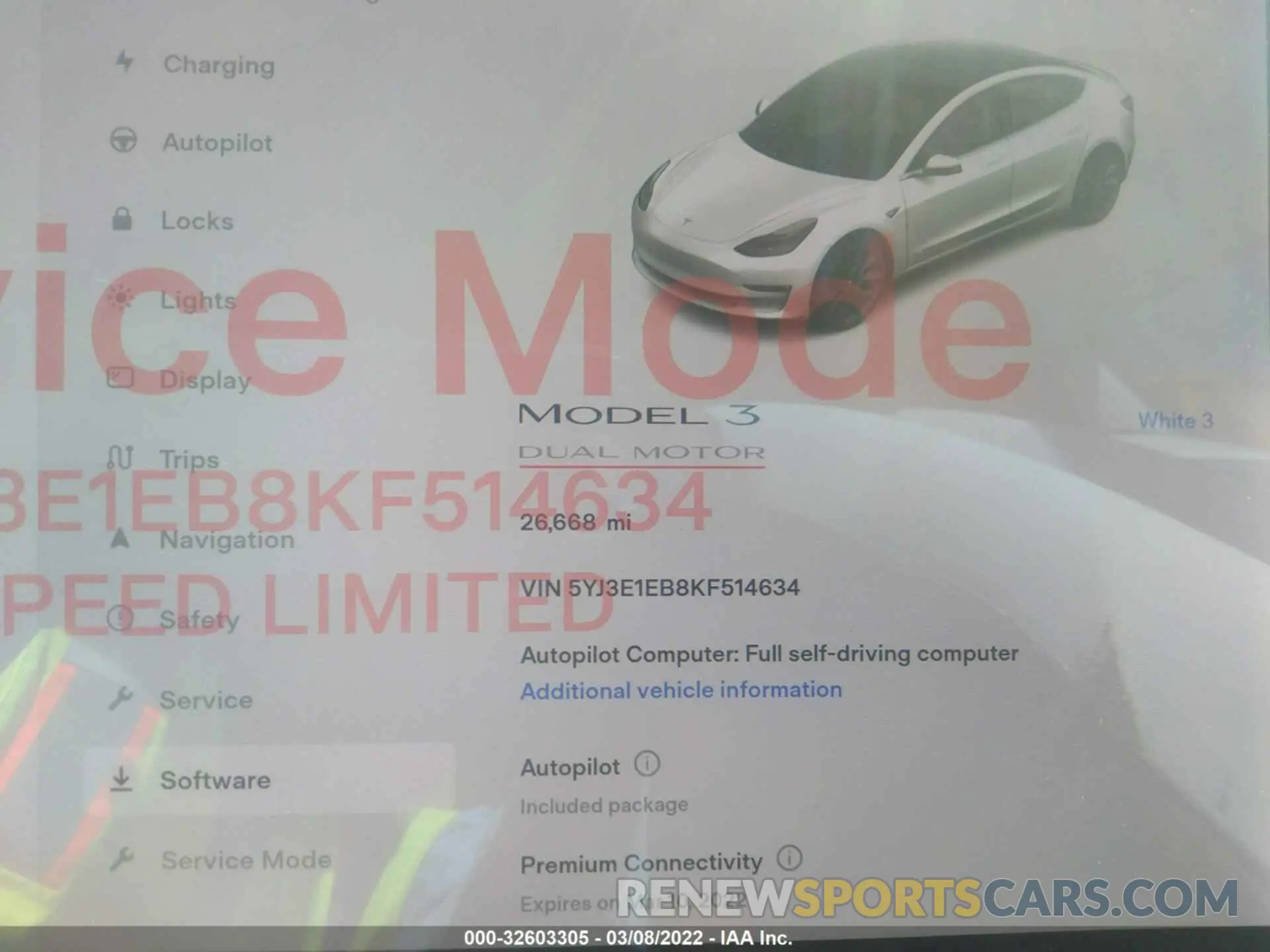 7 fotografías del automóvil dañado 5YJ3E1EB8KF514634 TESLA MODEL 3 2019