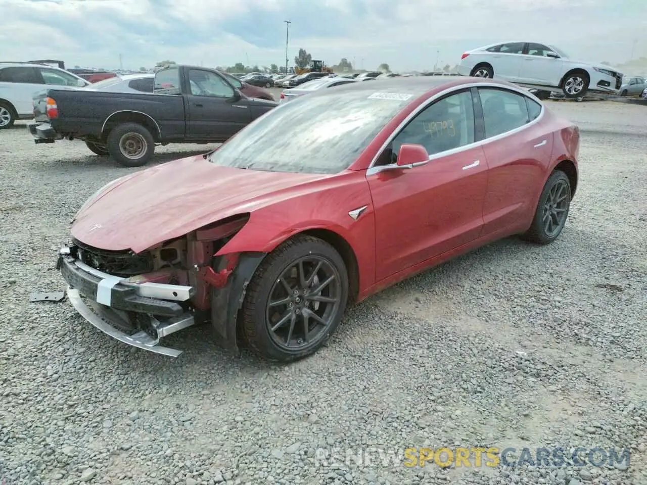 2 fotografías del automóvil dañado 5YJ3E1EB9KF193896 TESLA MODEL 3 2019