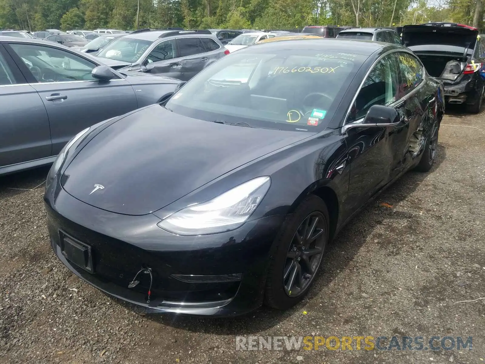 2 fotografías del automóvil dañado 5YJ3E1EB9KF384654 TESLA MODEL 3 2019