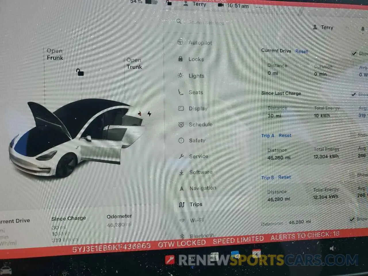 9 fotografías del automóvil dañado 5YJ3E1EB9KF436963 TESLA MODEL 3 2019