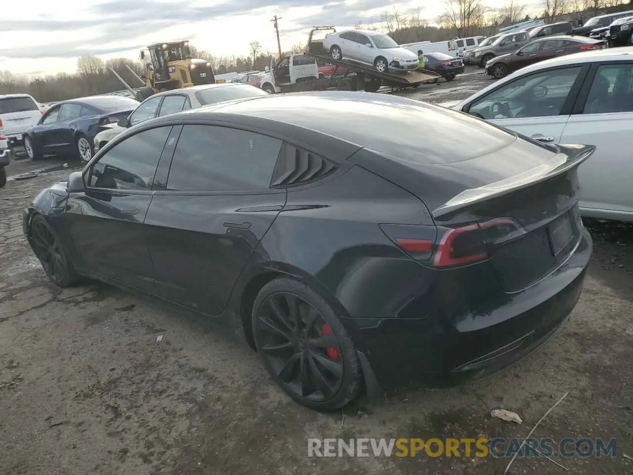 2 fotografías del automóvil dañado 5YJ3E1EB9KF440365 TESLA MODEL 3 2019