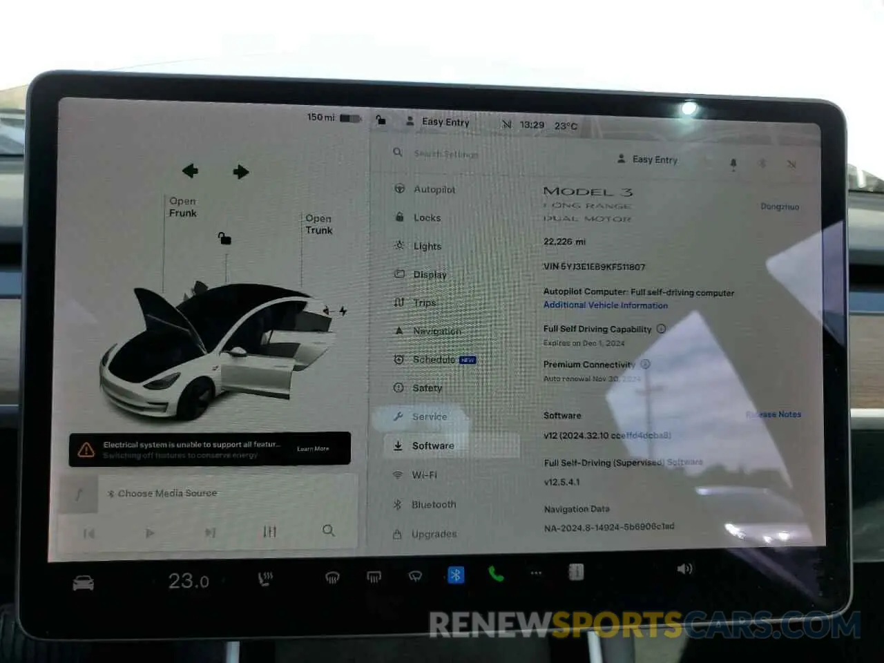 9 fotografías del automóvil dañado 5YJ3E1EB9KF511807 TESLA MODEL 3 2019