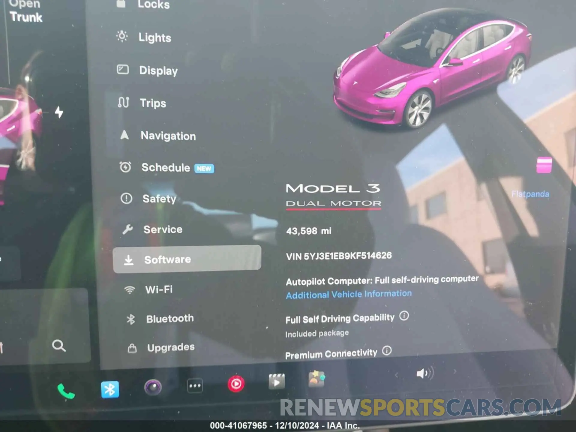 7 fotografías del automóvil dañado 5YJ3E1EB9KF514626 TESLA MODEL 3 2019