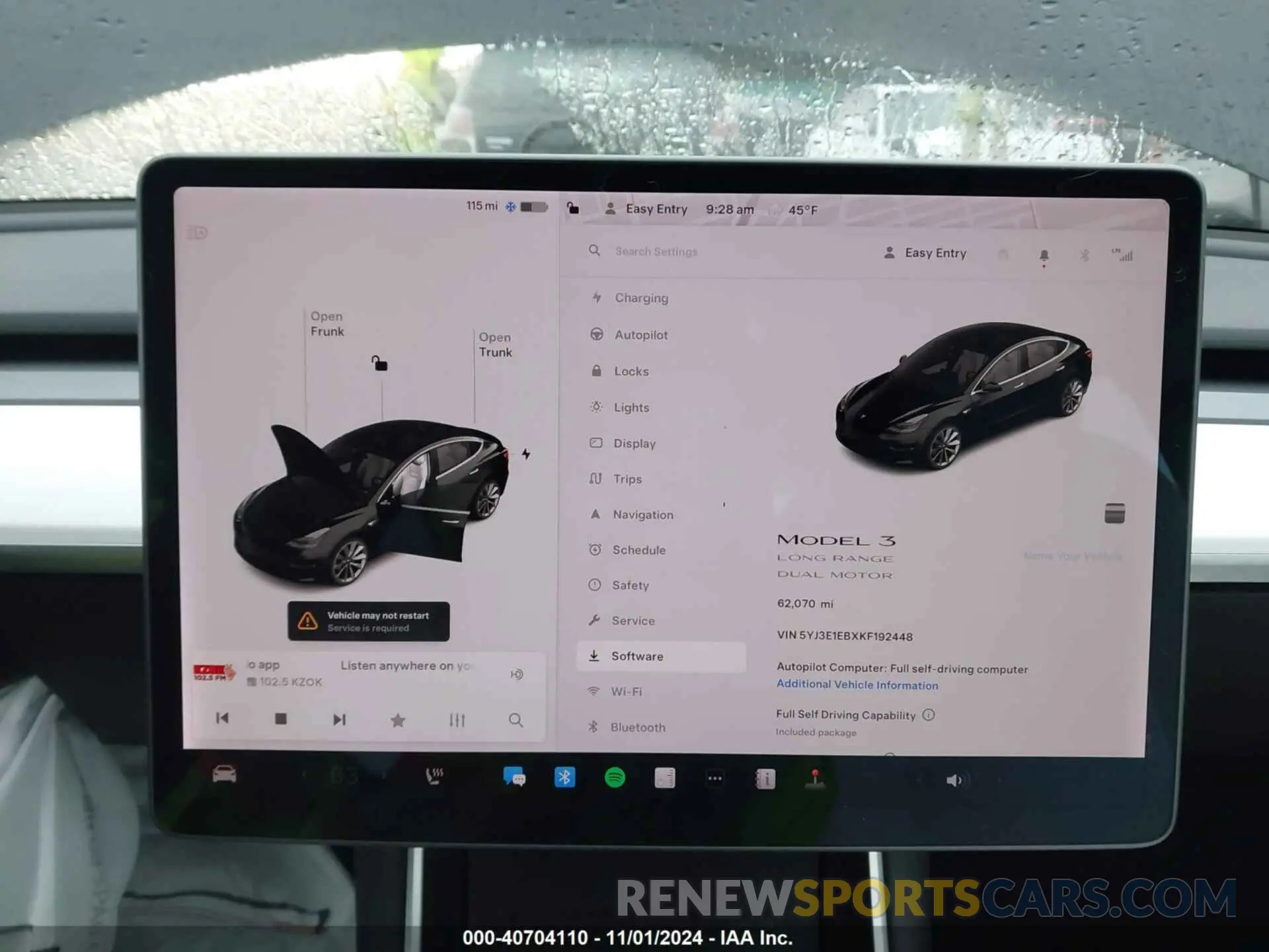 17 fotografías del automóvil dañado 5YJ3E1EBXKF192448 TESLA MODEL 3 2019