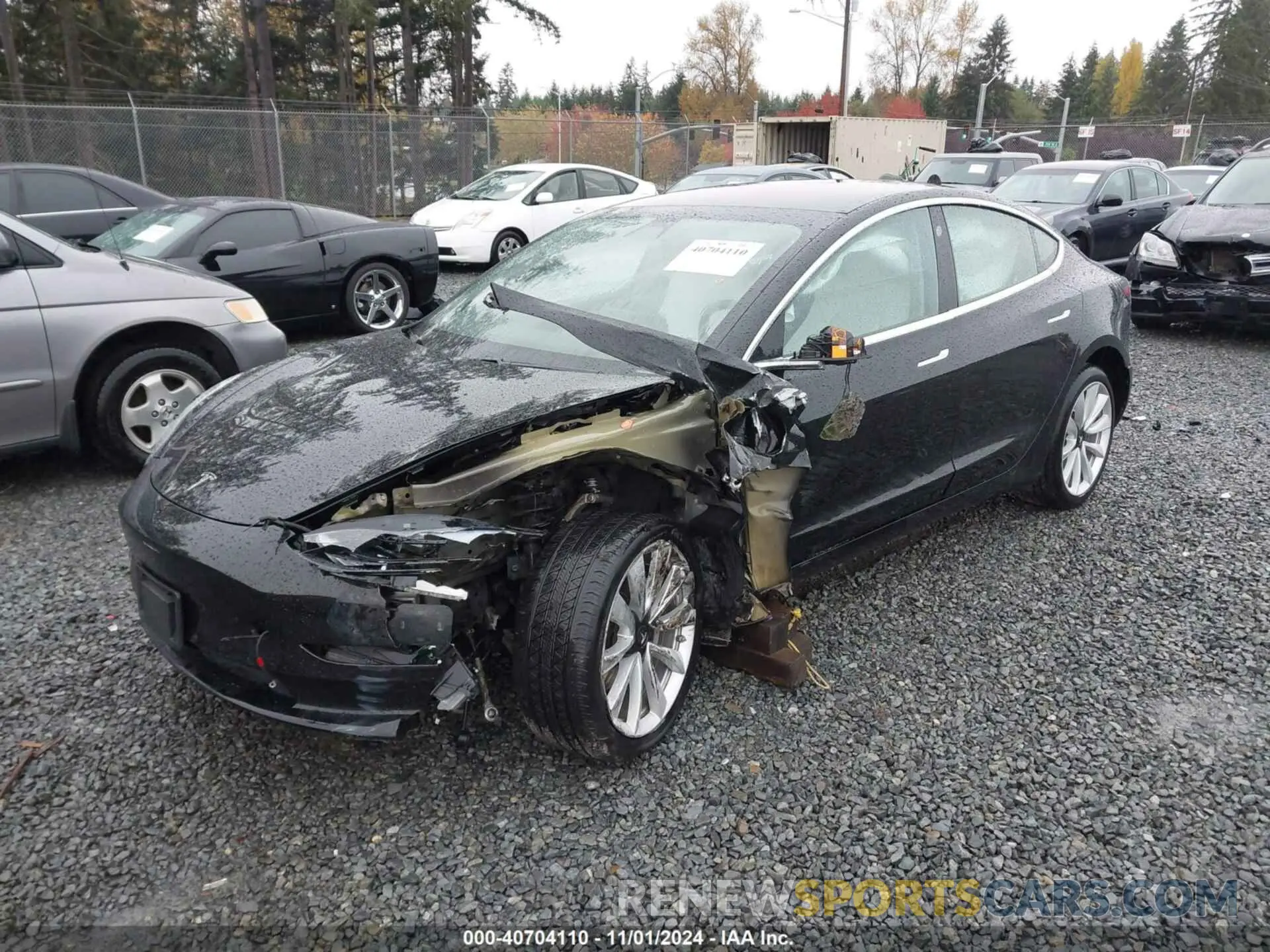 2 fotografías del automóvil dañado 5YJ3E1EBXKF192448 TESLA MODEL 3 2019