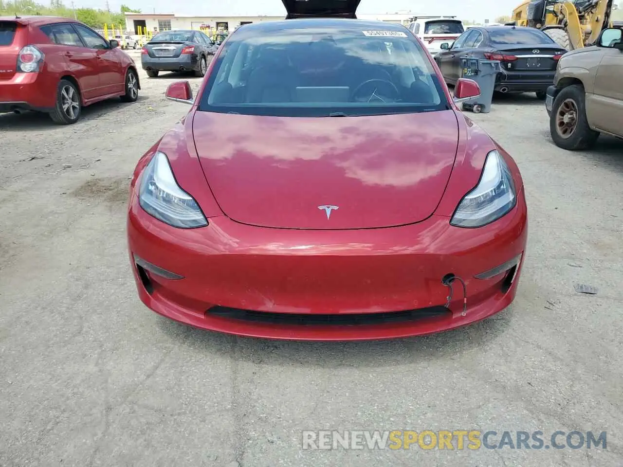 5 fotografías del automóvil dañado 5YJ3E1EBXKF237727 TESLA MODEL 3 2019