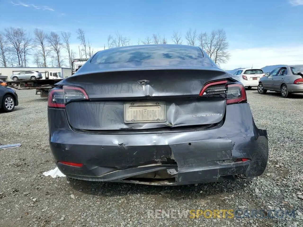 6 fotografías del automóvil dañado 5YJ3E1EBXKF389264 TESLA MODEL 3 2019