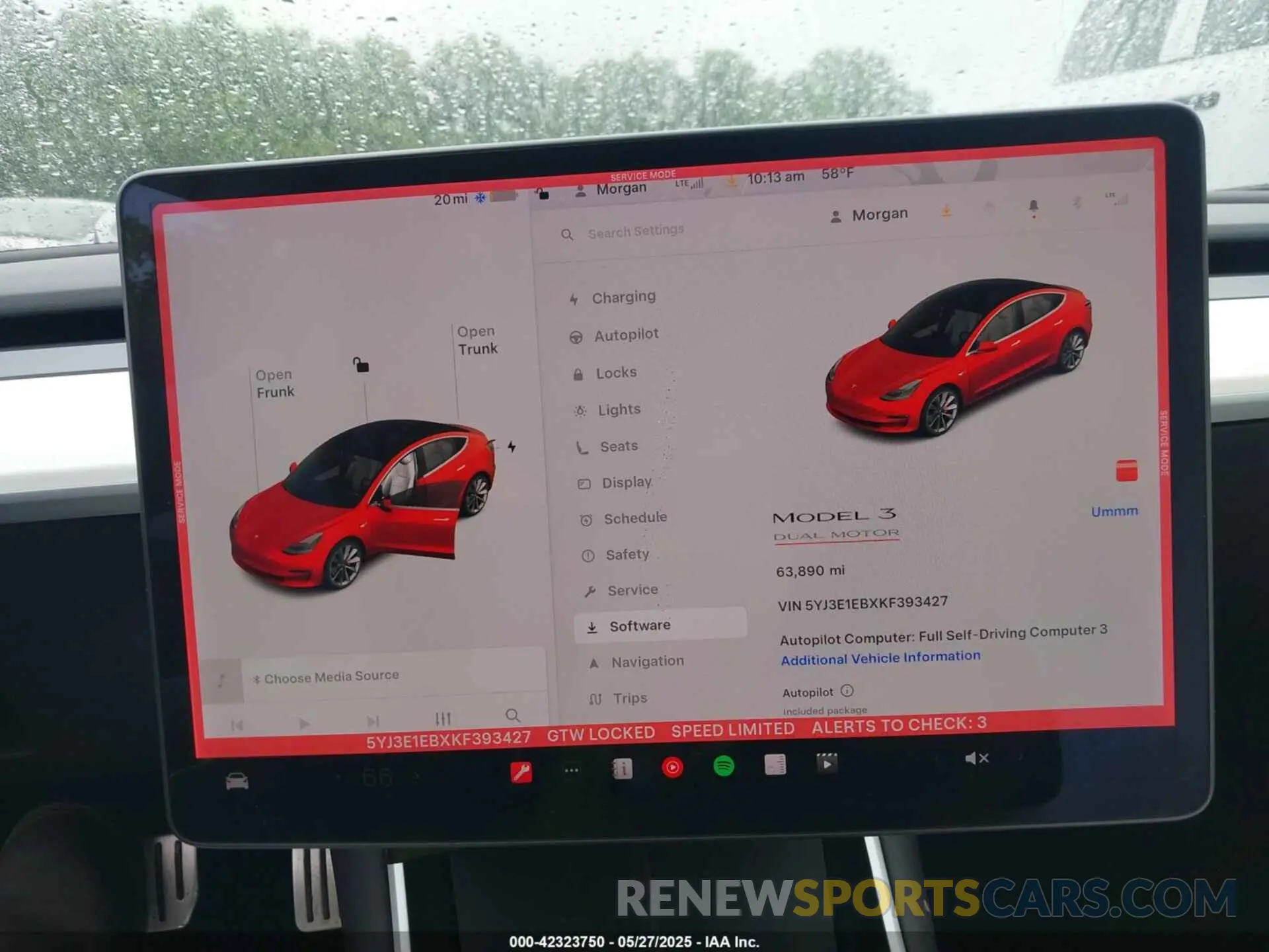 17 fotografías del automóvil dañado 5YJ3E1EBXKF393427 TESLA MODEL 3 2019