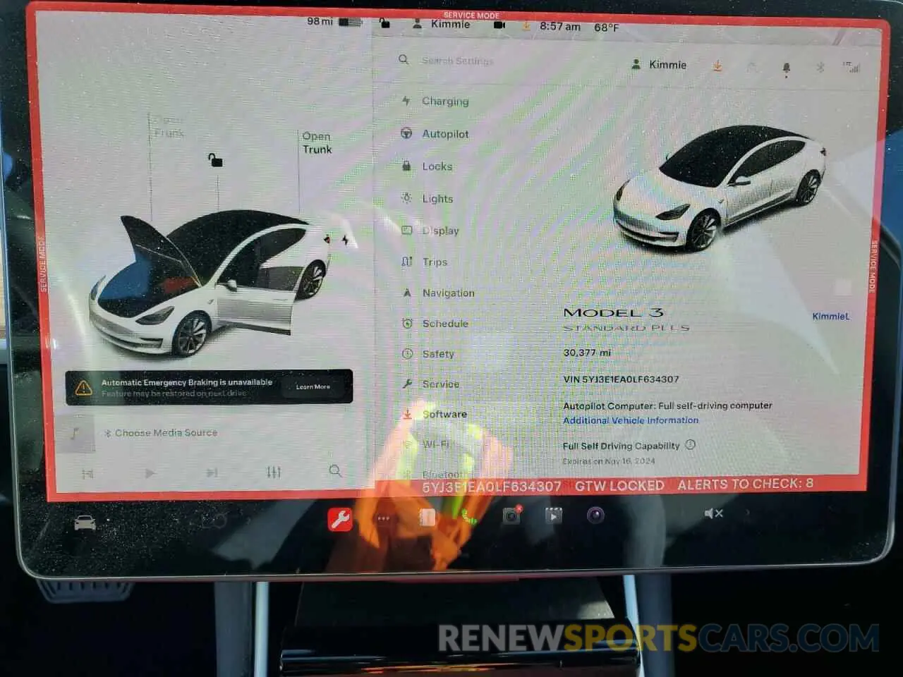9 fotografías del automóvil dañado 5YJ3E1EA0LF634307 TESLA MODEL 3 2020