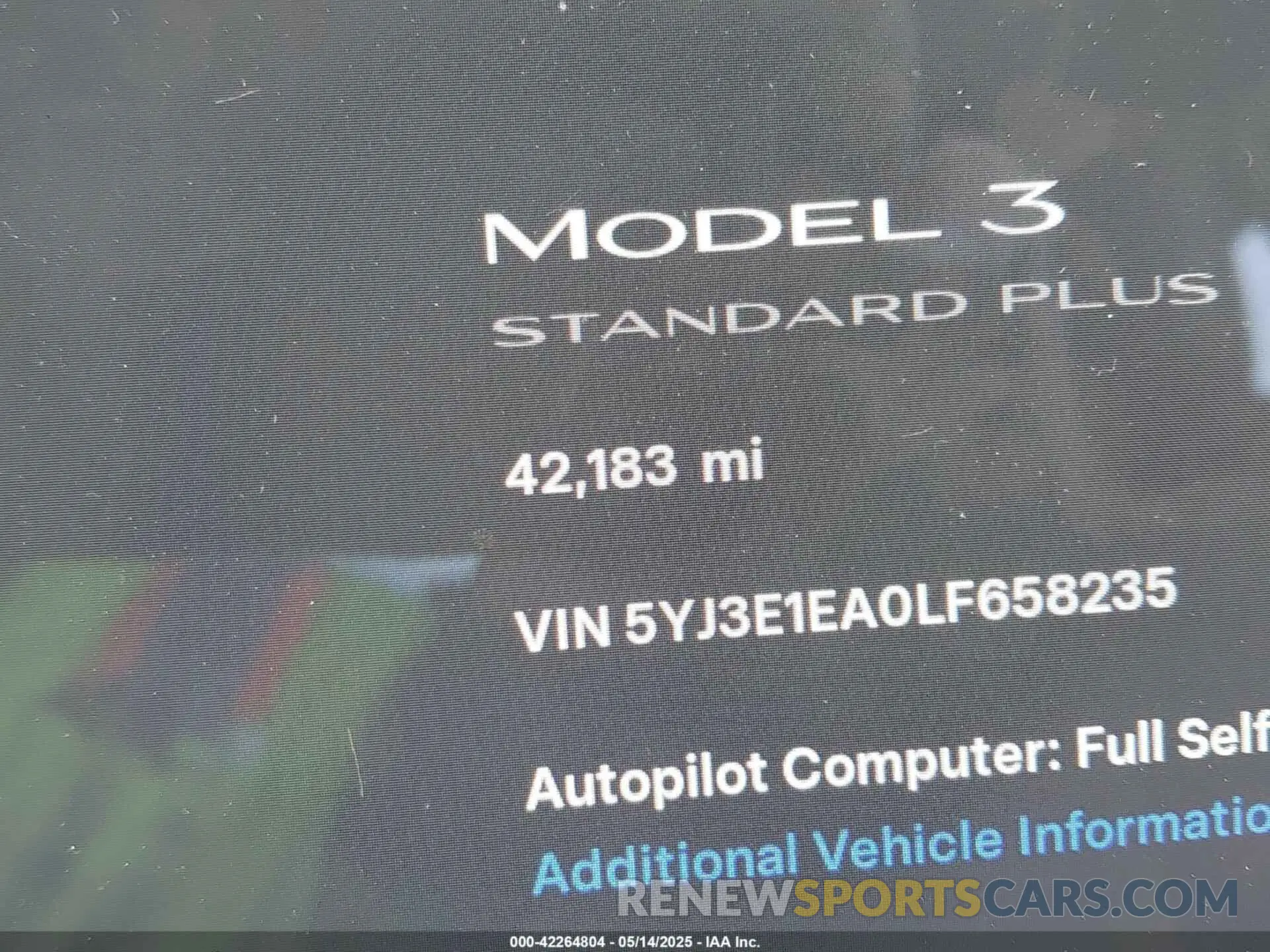 12 fotografías del automóvil dañado 5YJ3E1EA0LF658235 TESLA MODEL 3 2020