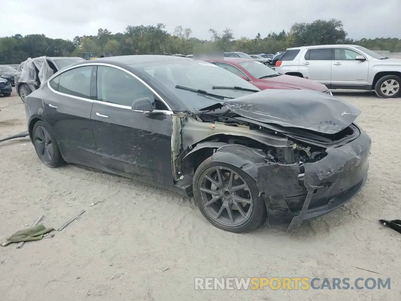 4 fotografías del automóvil dañado 5YJ3E1EA0LF736450 TESLA MODEL 3 2020