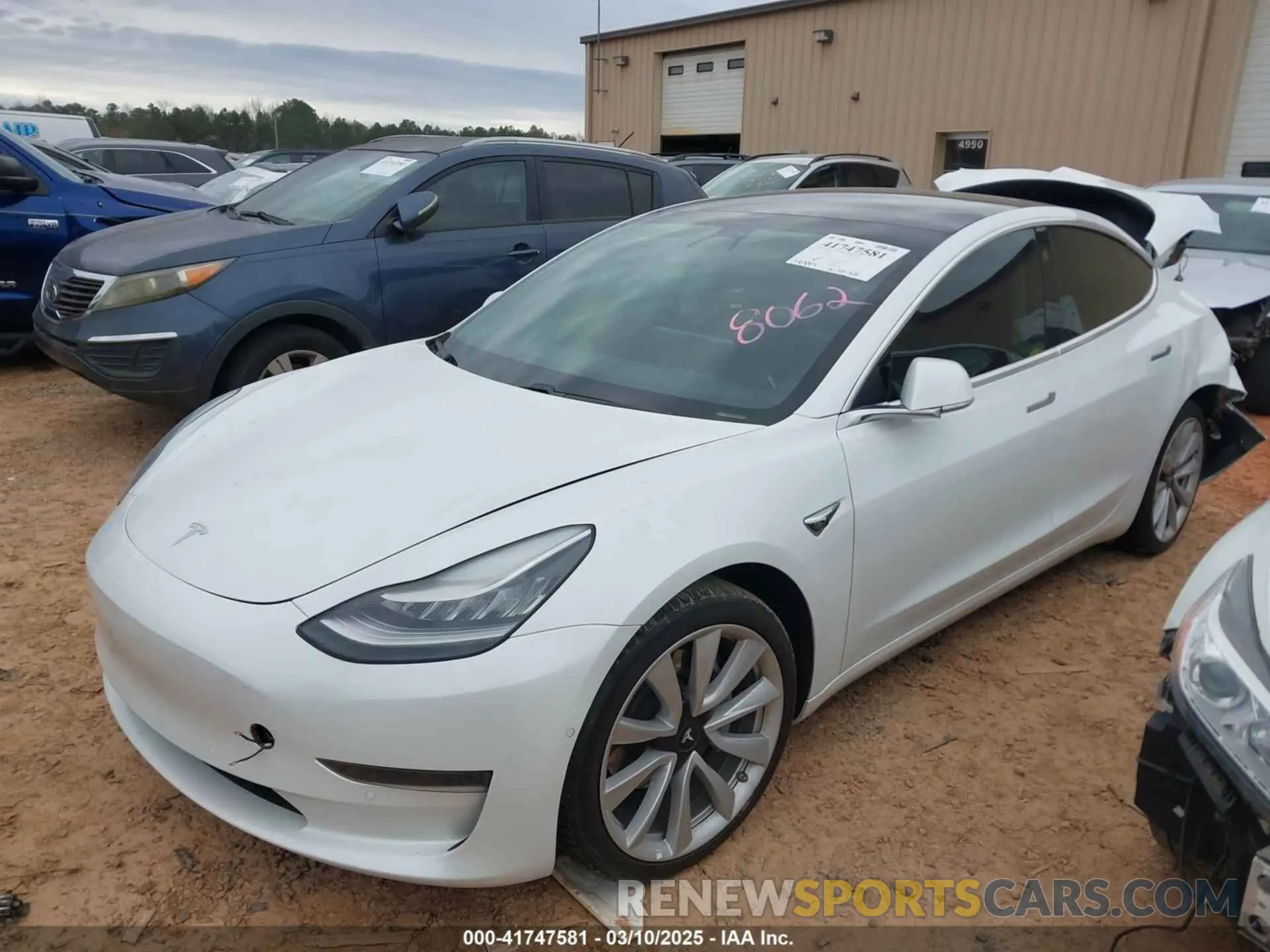 2 fotografías del automóvil dañado 5YJ3E1EA1LF738062 TESLA MODEL 3 2020