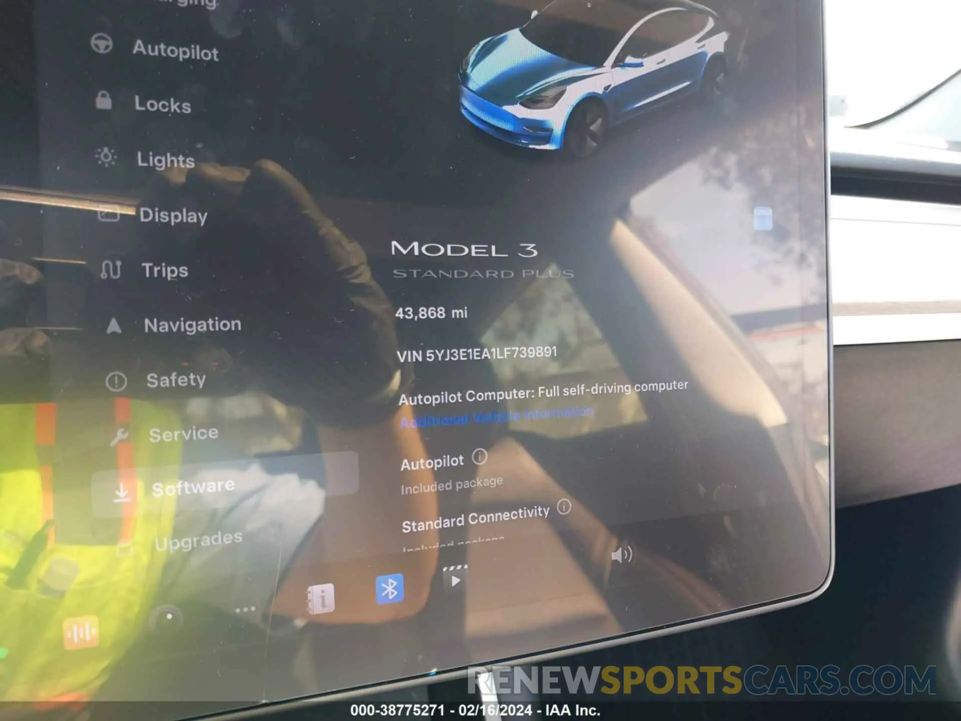 7 fotografías del automóvil dañado 5YJ3E1EA1LF739891 TESLA MODEL 3 2020