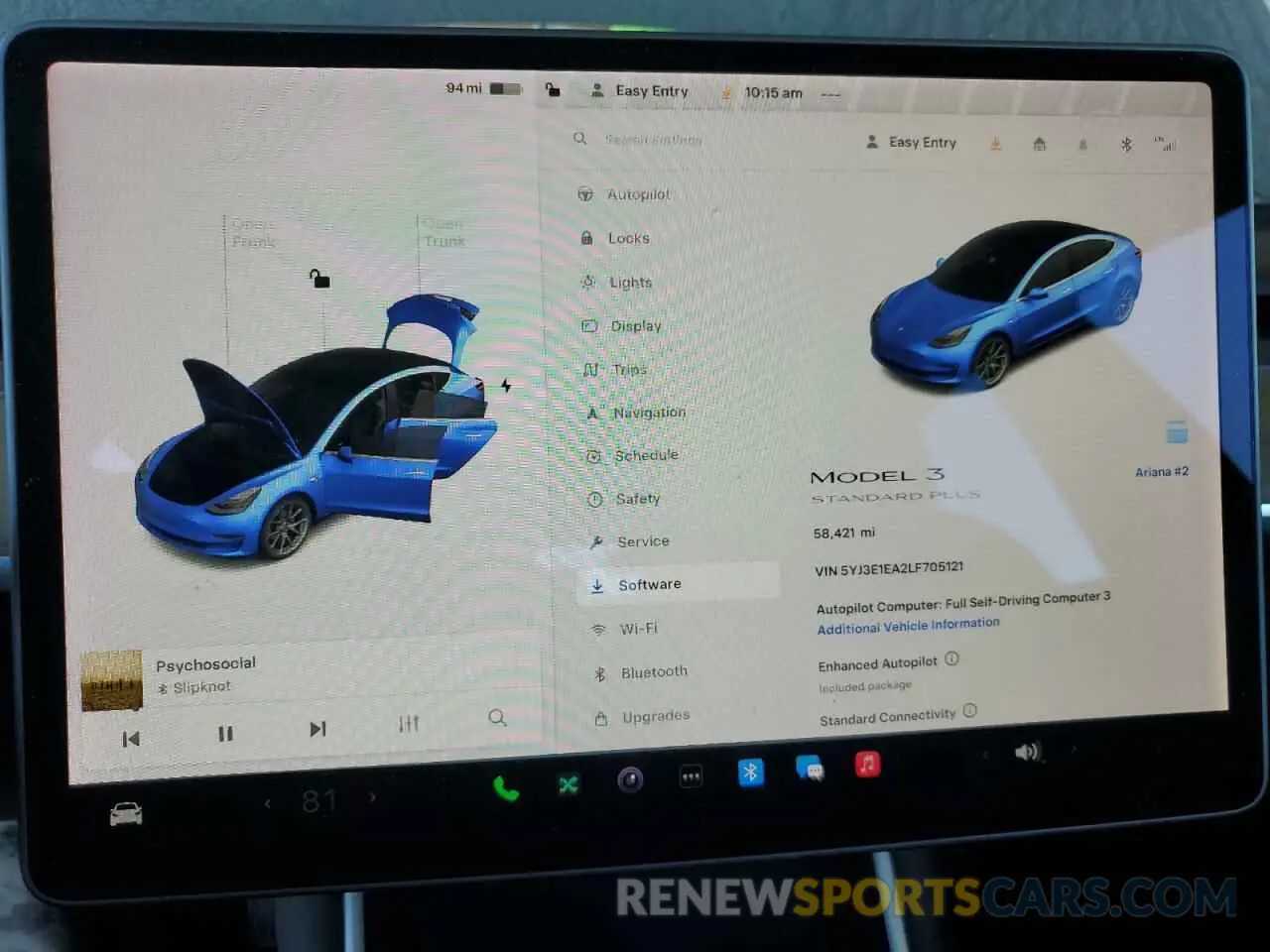9 fotografías del automóvil dañado 5YJ3E1EA2LF705121 TESLA MODEL 3 2020
