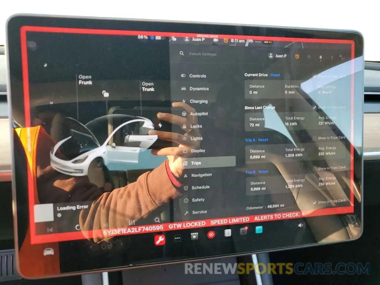 9 fotografías del automóvil dañado 5YJ3E1EA2LF740595 TESLA MODEL 3 2020