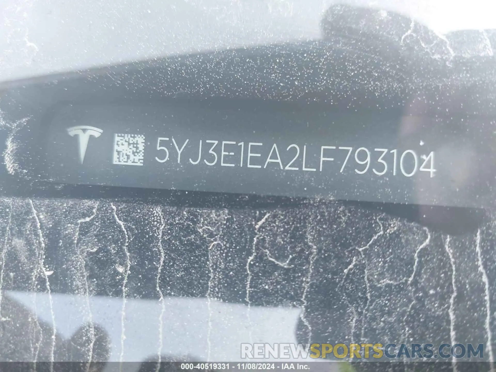 9 fotografías del automóvil dañado 5YJ3E1EA2LF793104 TESLA MODEL 3 2020