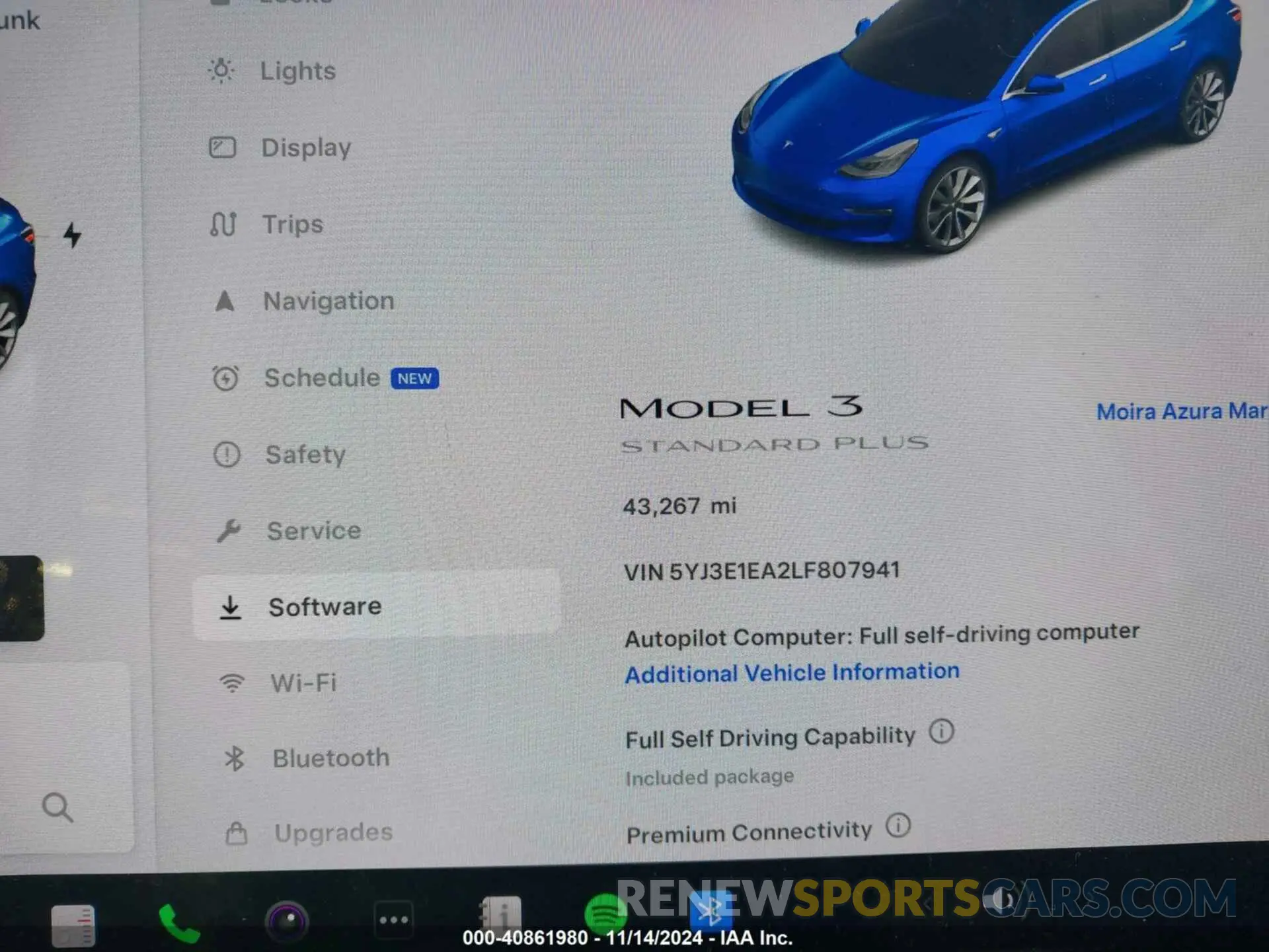 7 fotografías del automóvil dañado 5YJ3E1EA2LF807941 TESLA MODEL 3 2020