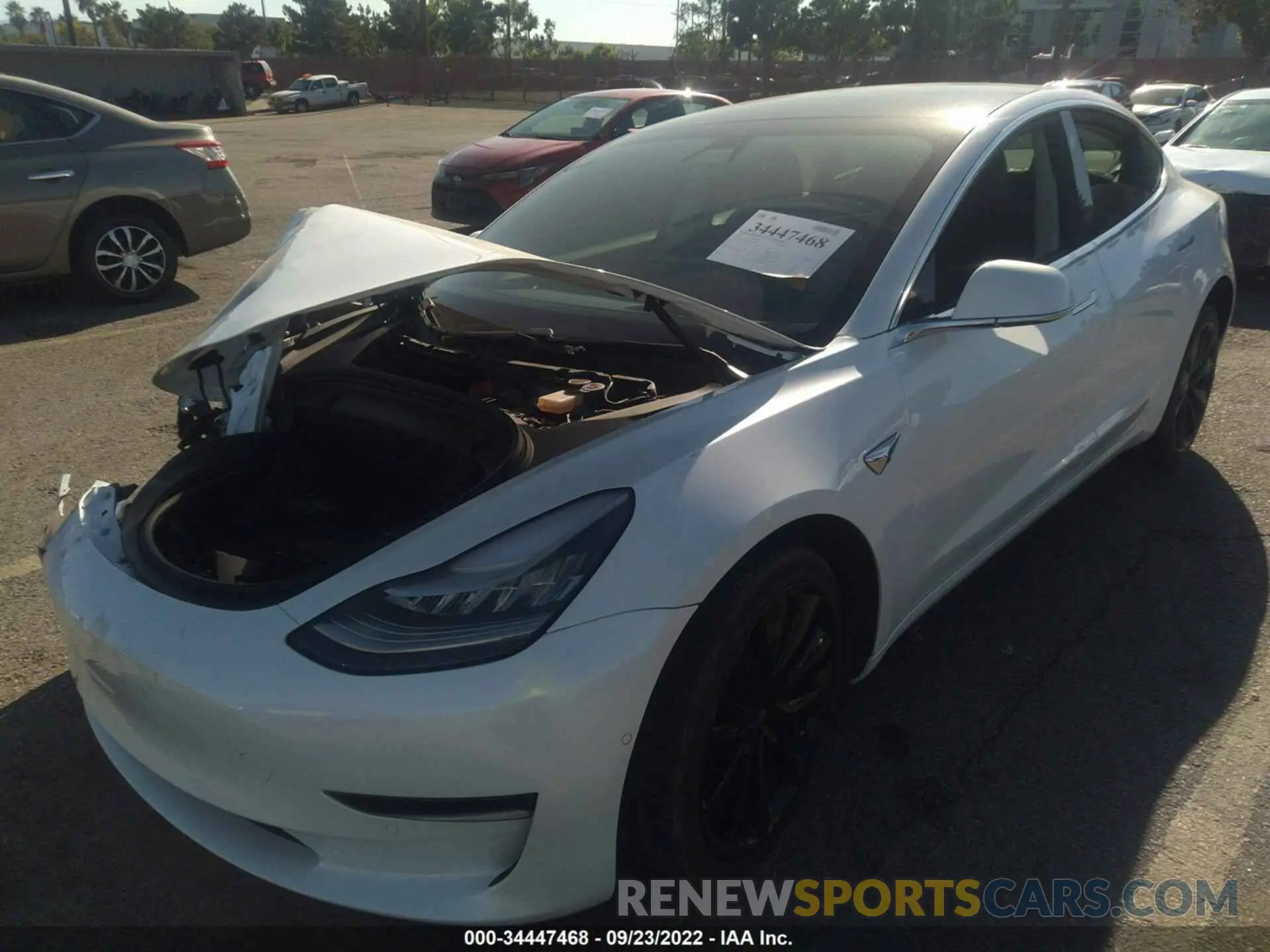 2 fotografías del automóvil dañado 5YJ3E1EA3LF740802 TESLA MODEL 3 2020