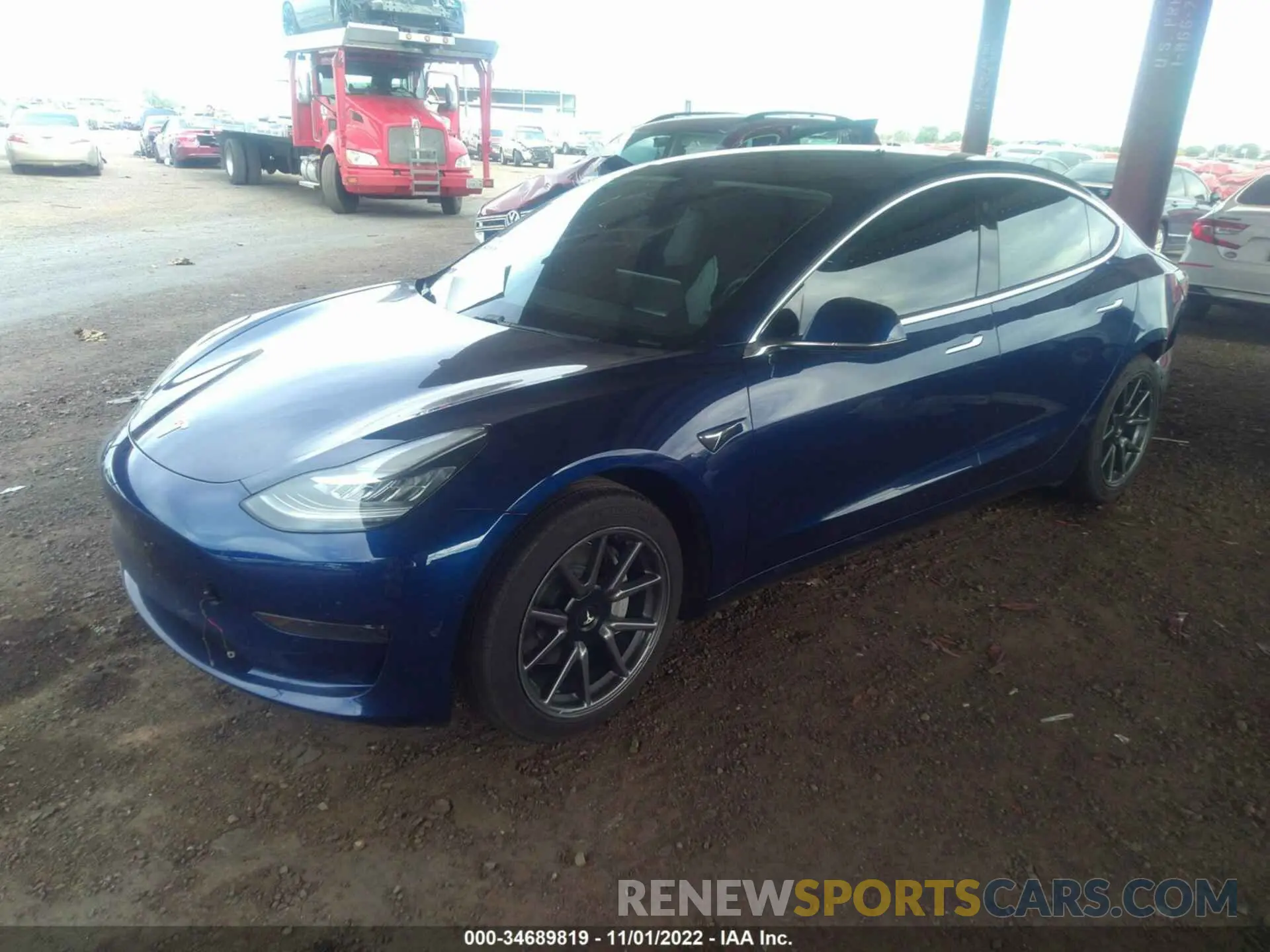 2 fotografías del automóvil dañado 5YJ3E1EA3LF803722 TESLA MODEL 3 2020