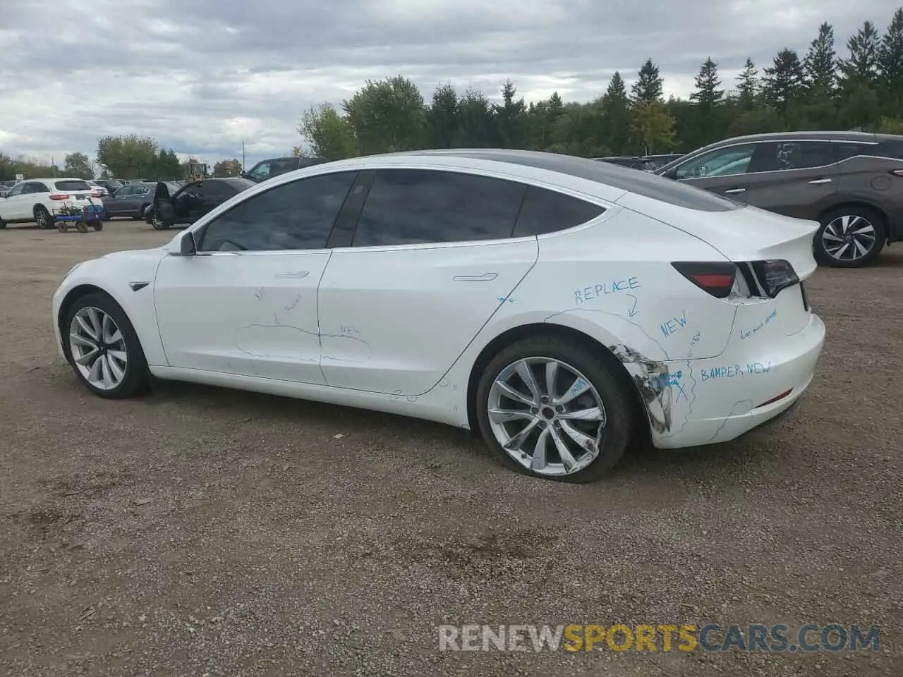 2 fotografías del automóvil dañado 5YJ3E1EA4LF609474 TESLA MODEL 3 2020