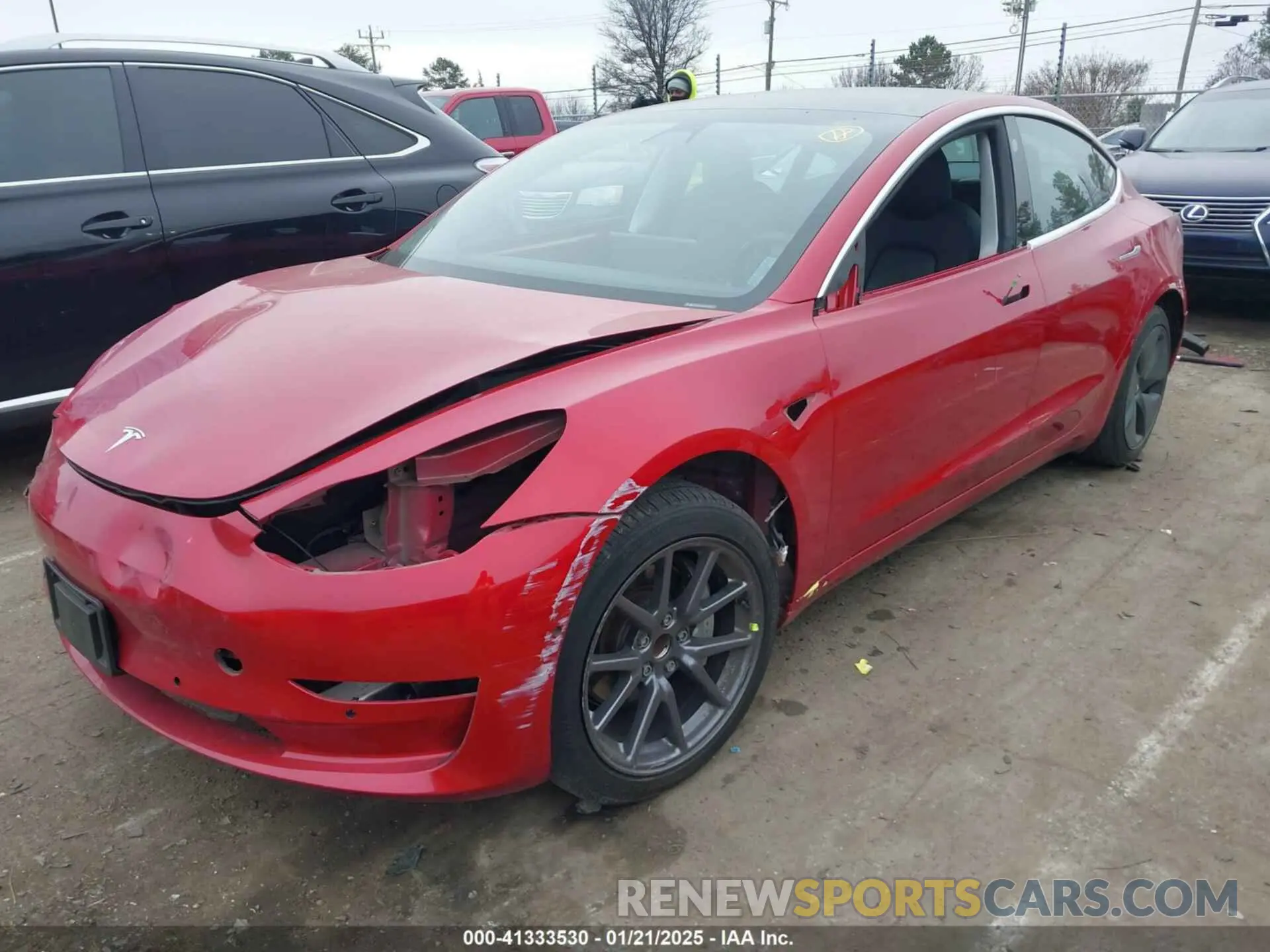 2 fotografías del automóvil dañado 5YJ3E1EA4LF703614 TESLA MODEL 3 2020