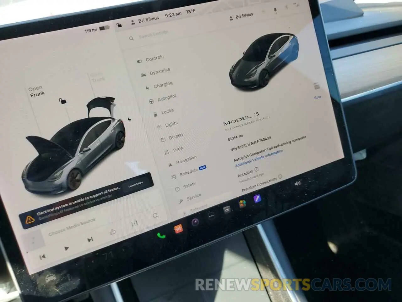9 fotografías del automóvil dañado 5YJ3E1EA4LF743434 TESLA MODEL 3 2020