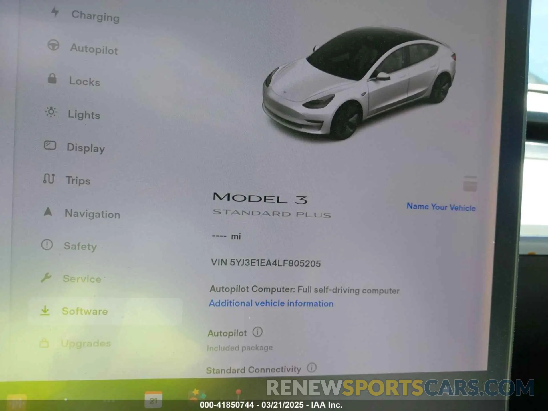 7 fotografías del automóvil dañado 5YJ3E1EA4LF805205 TESLA MODEL 3 2020