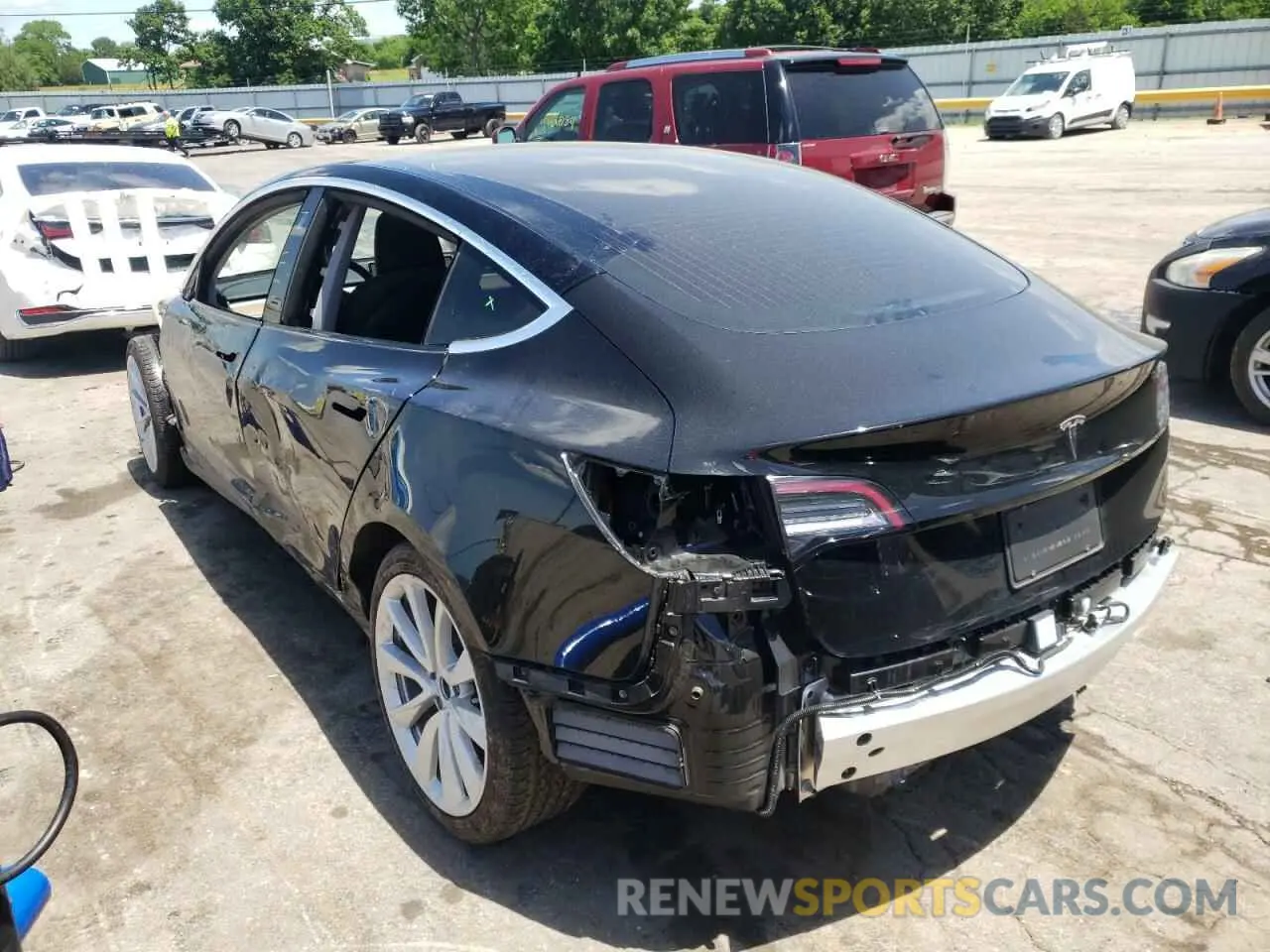 3 fotografías del automóvil dañado 5YJ3E1EA4LF805995 TESLA MODEL 3 2020