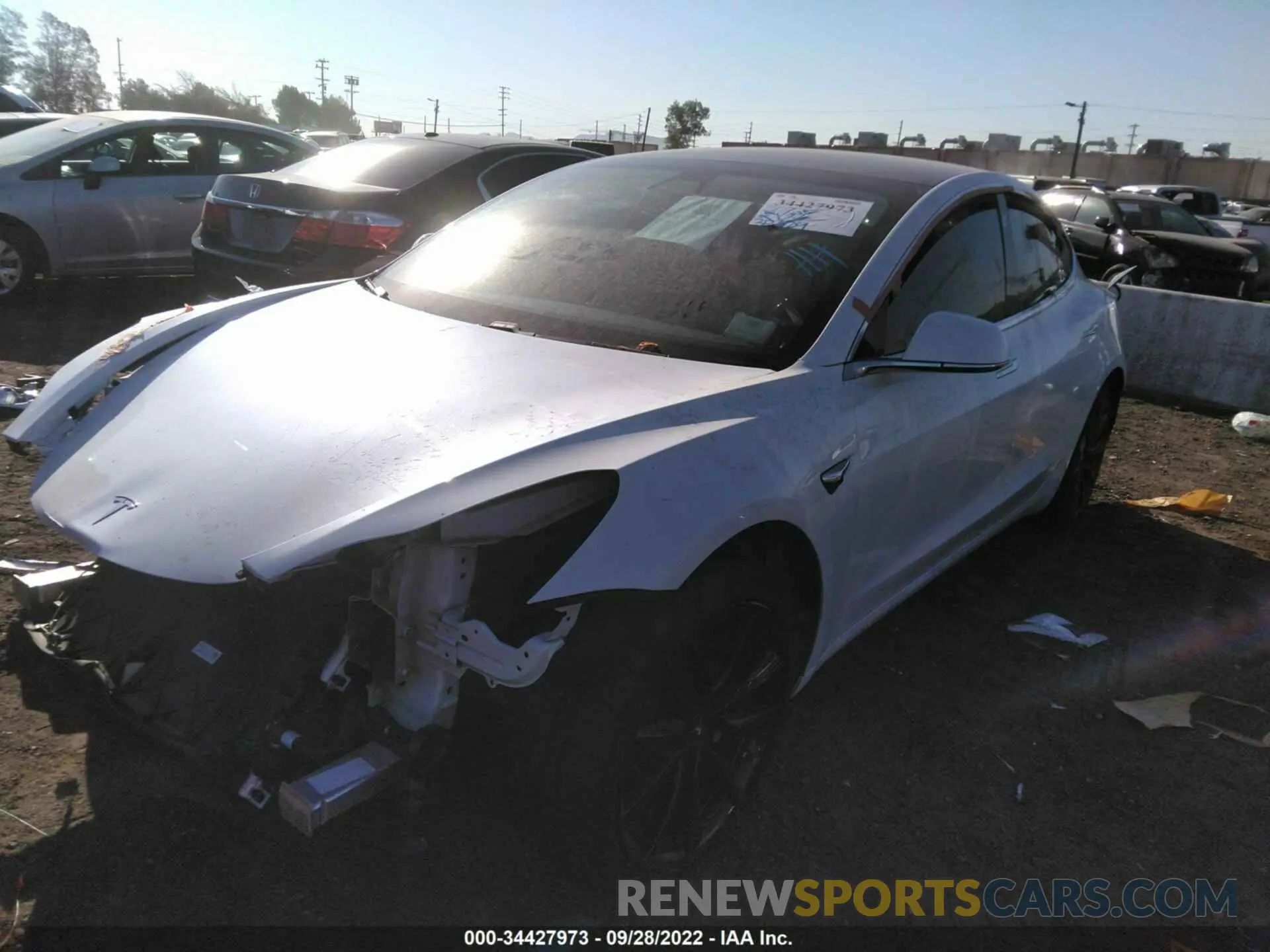 2 fotografías del automóvil dañado 5YJ3E1EA5LF614781 TESLA MODEL 3 2020