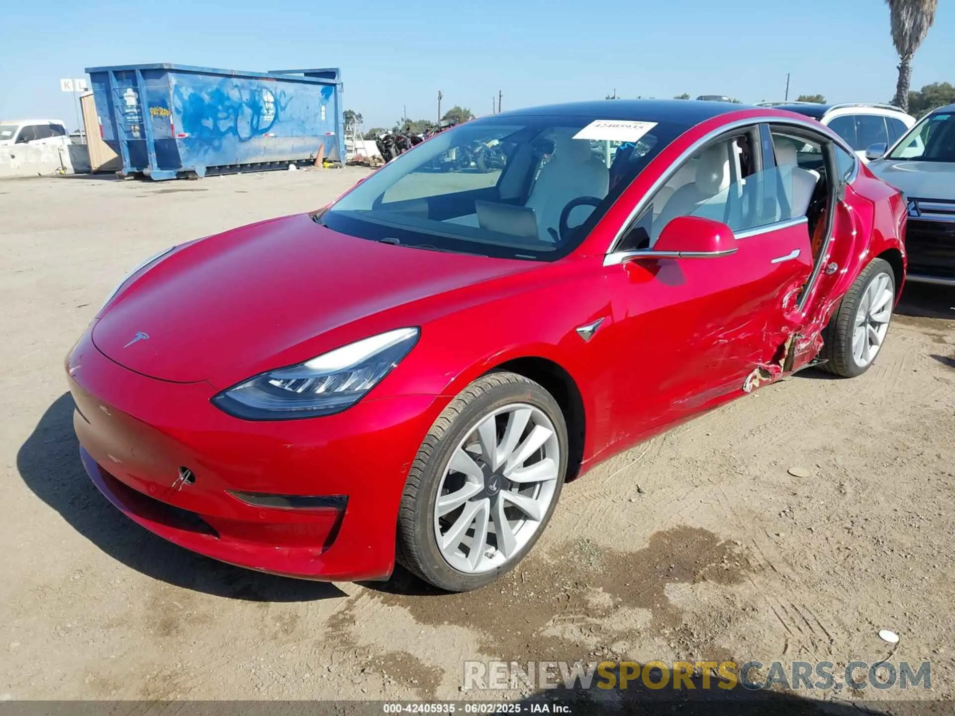2 fotografías del automóvil dañado 5YJ3E1EA5LF710197 TESLA MODEL 3 2020