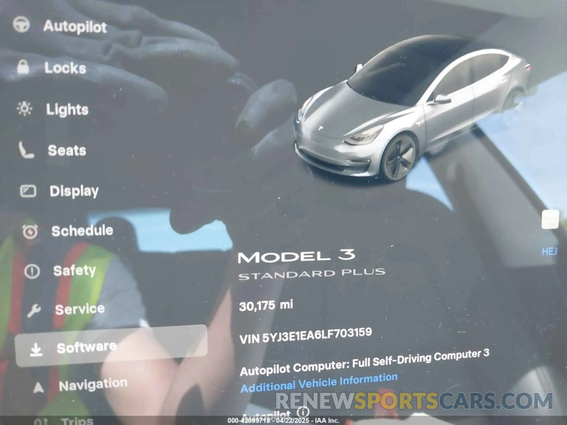 7 fotografías del automóvil dañado 5YJ3E1EA6LF703159 TESLA MODEL 3 2020