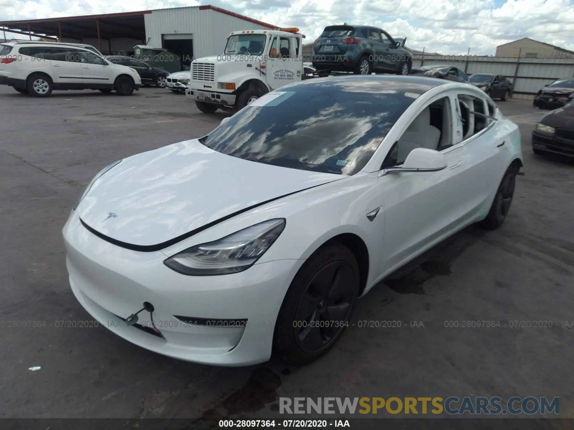 2 fotografías del automóvil dañado 5YJ3E1EA7LF591102 TESLA MODEL 3 2020