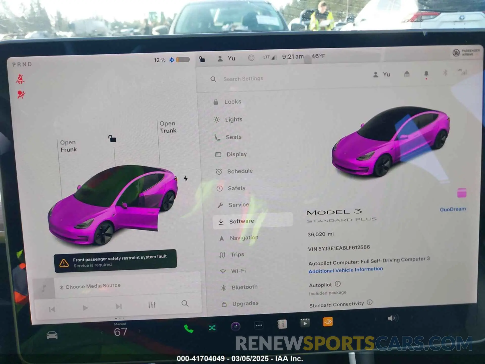 19 fotografías del automóvil dañado 5YJ3E1EA8LF612586 TESLA MODEL 3 2020