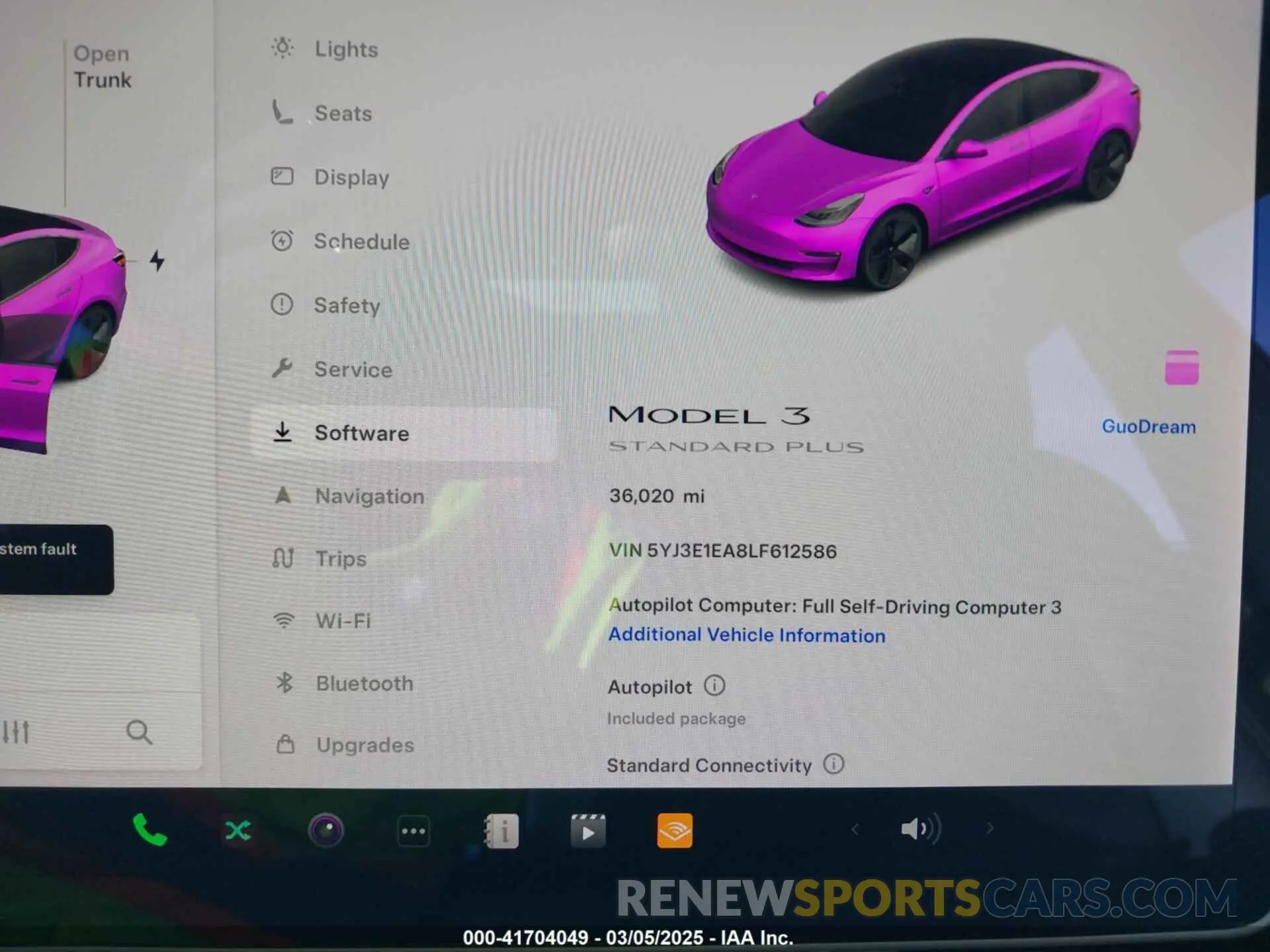 7 fotografías del automóvil dañado 5YJ3E1EA8LF612586 TESLA MODEL 3 2020