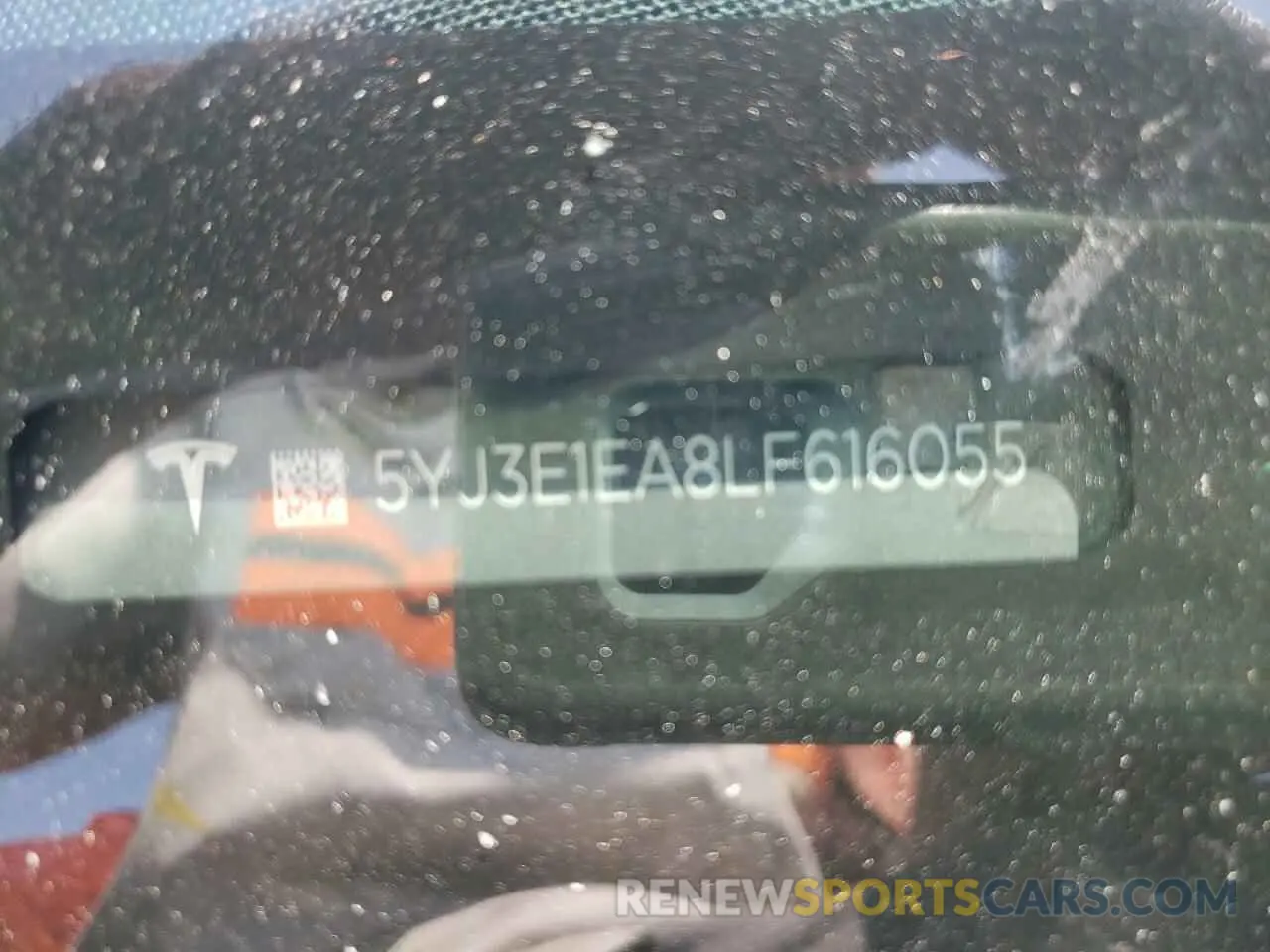 10 fotografías del automóvil dañado 5YJ3E1EA8LF616055 TESLA MODEL 3 2020