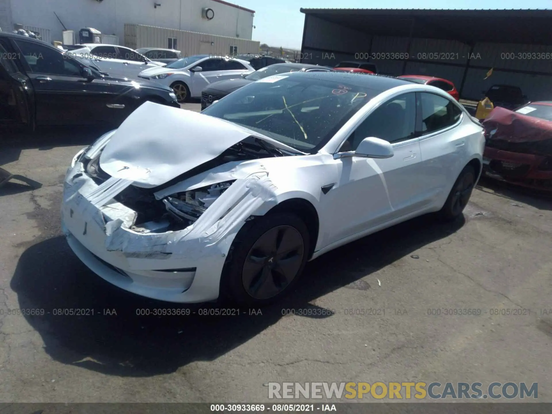 2 fotografías del automóvil dañado 5YJ3E1EA8LF660542 TESLA MODEL 3 2020
