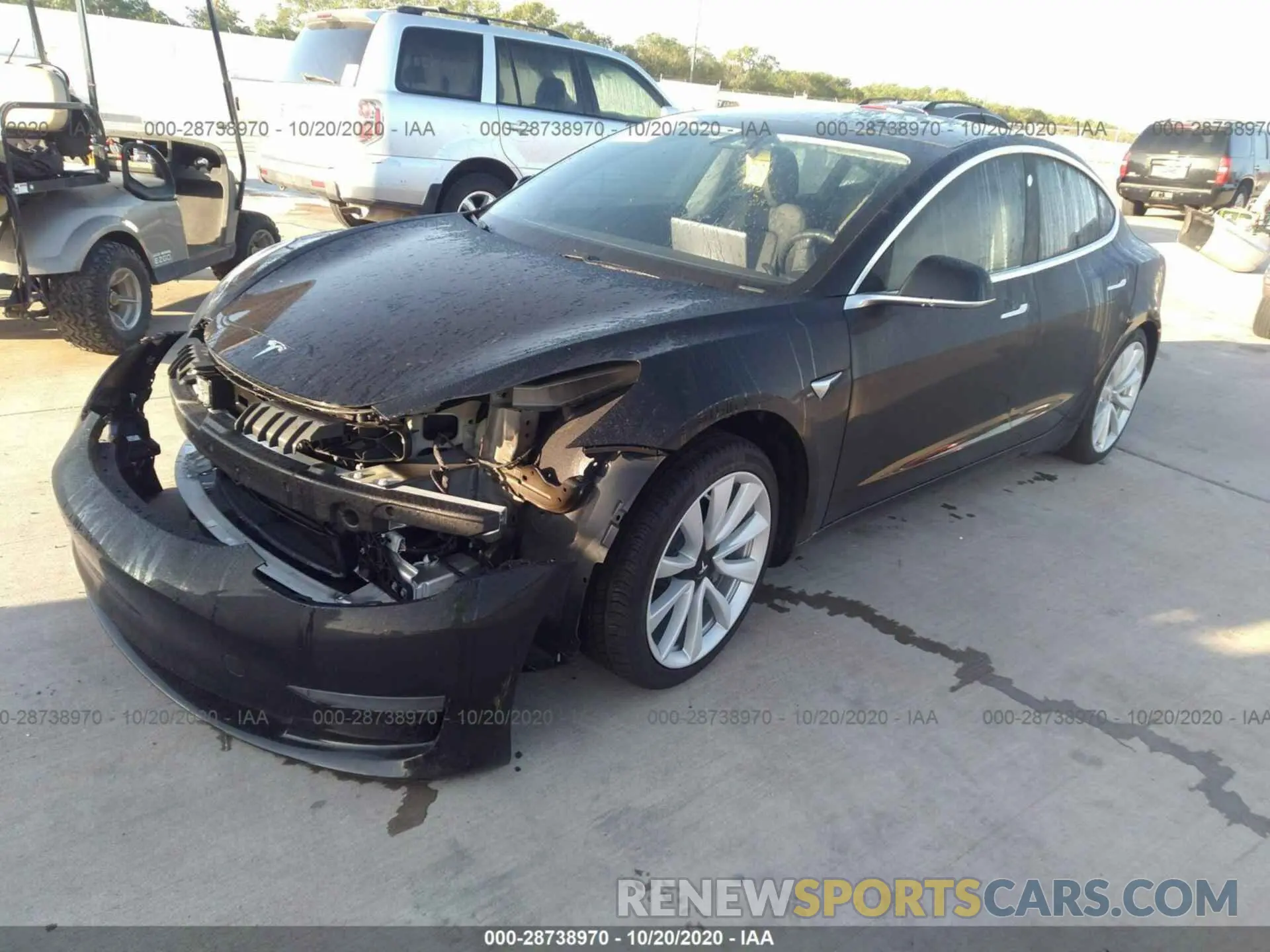2 fotografías del automóvil dañado 5YJ3E1EA8LF737877 TESLA MODEL 3 2020
