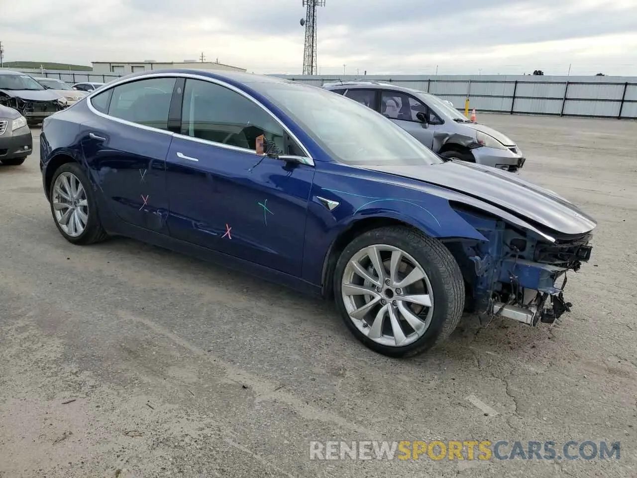 4 fotografías del automóvil dañado 5YJ3E1EA8LF745848 TESLA MODEL 3 2020
