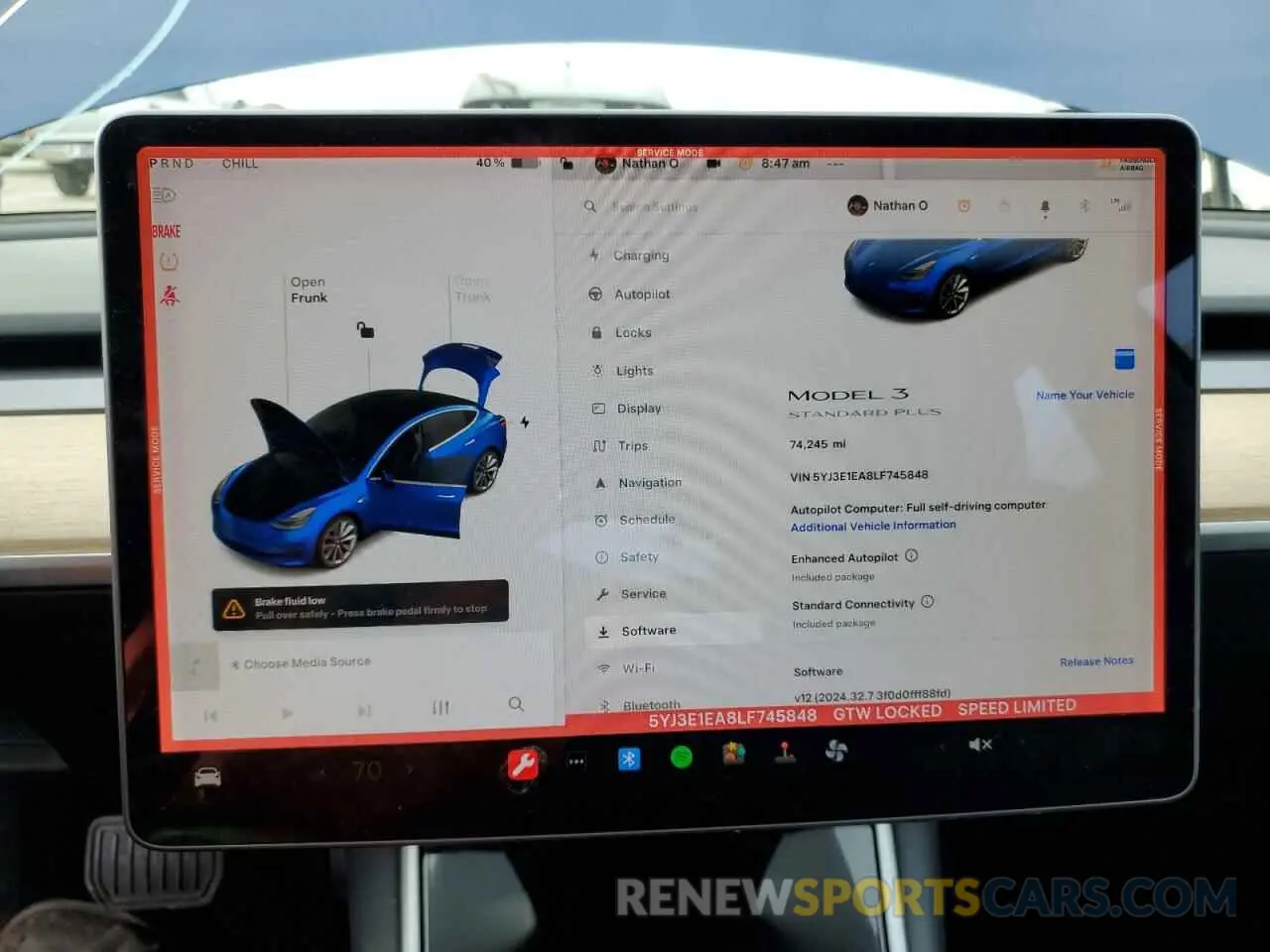 9 fotografías del automóvil dañado 5YJ3E1EA8LF745848 TESLA MODEL 3 2020