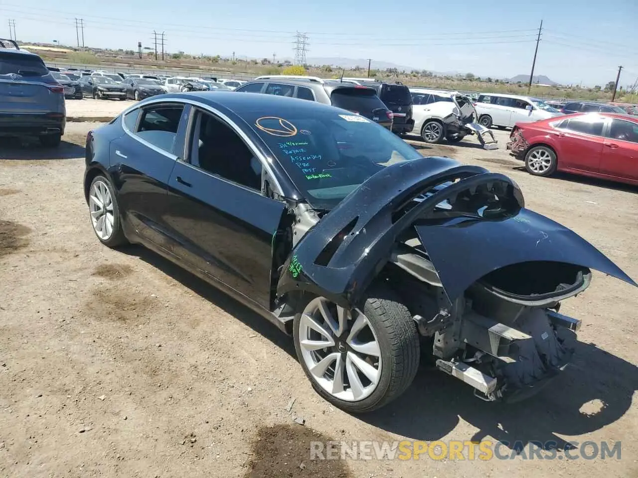 4 fotografías del automóvil dañado 5YJ3E1EA8LF806017 TESLA MODEL 3 2020