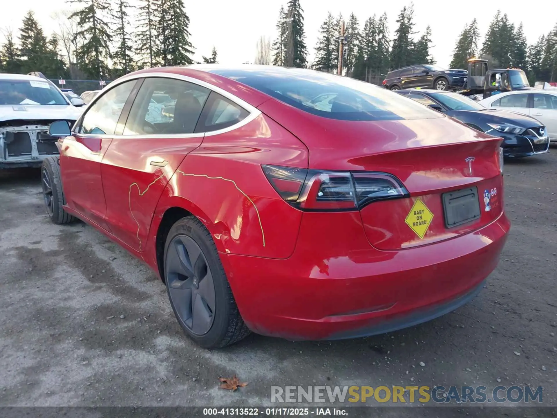 3 fotografías del automóvil dañado 5YJ3E1EA9LF705682 TESLA MODEL 3 2020